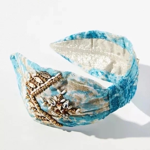 Anthropologie Accessories - Anthropologie NamJosh Blue Beaded Headband